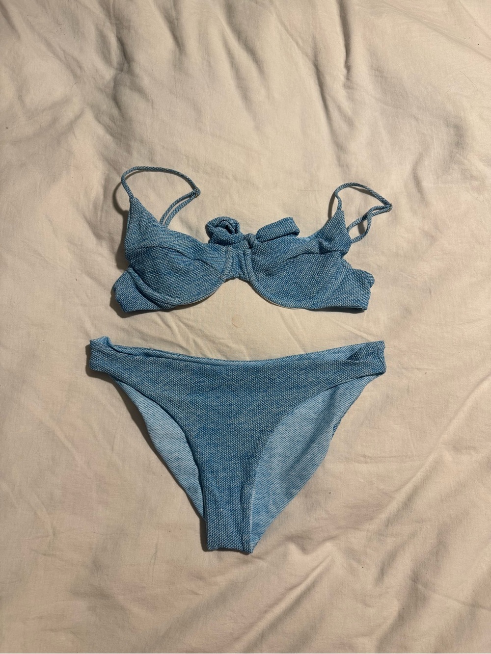 Skatie Blue Jean Bikini S Top M Bottom